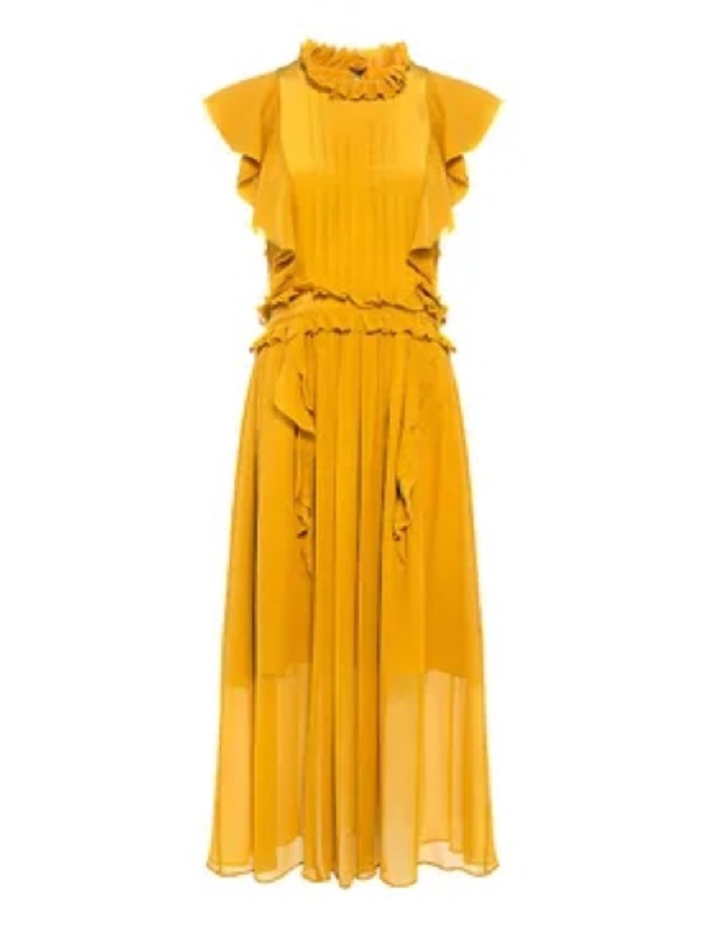 Marissa Webb Silk Ruffle Midi Dress